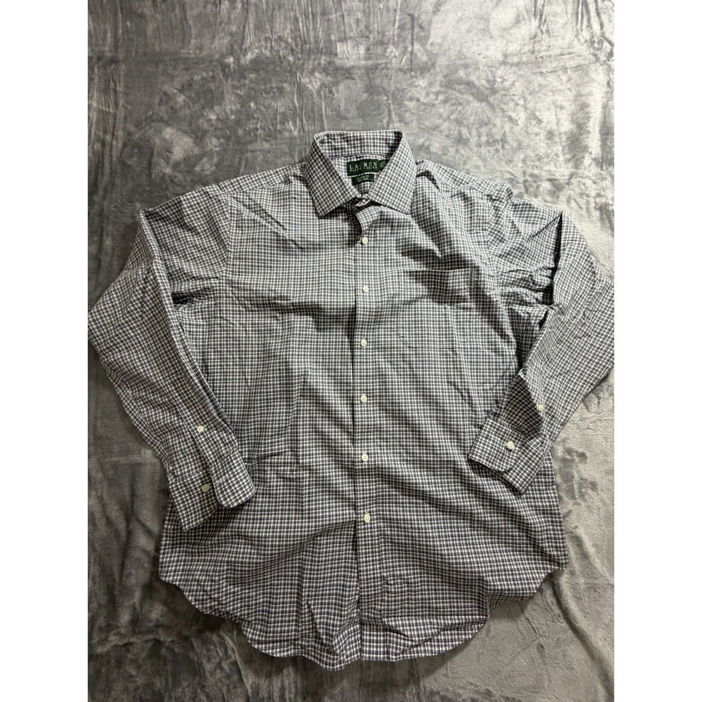 Lauren Ralph Lauren Classic Fit Button Down Dress Shirt Checker Size‎ 16.5 34/35